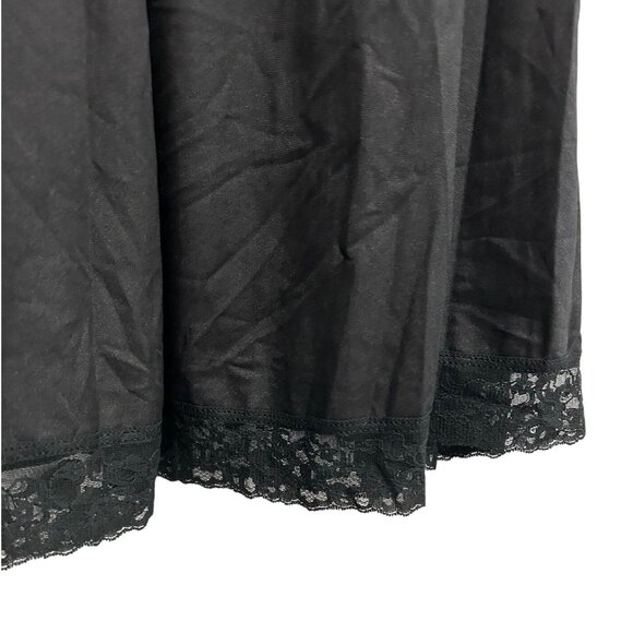 Vintage Blush Black Half Slip Elastic Waist Lace Hem SZ Small - Picture 4 of 9